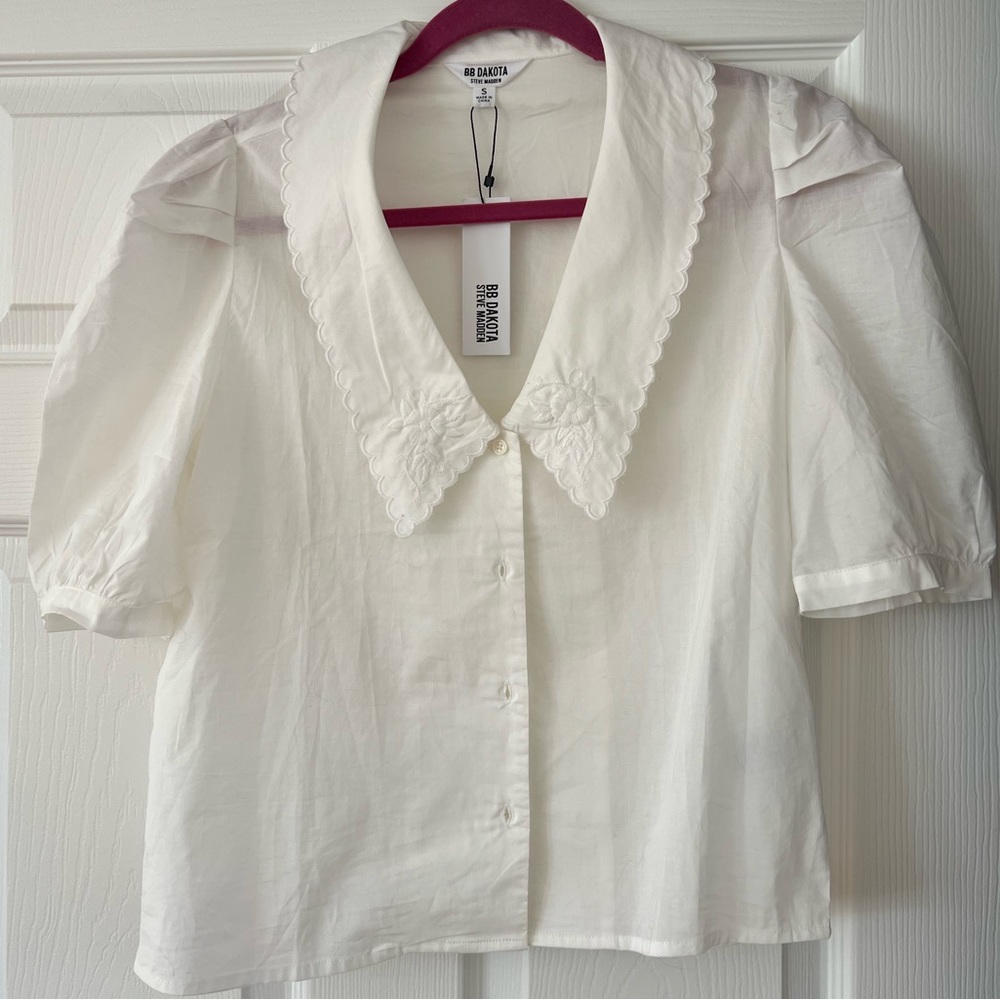 BB Dakota Lace Collared Top
